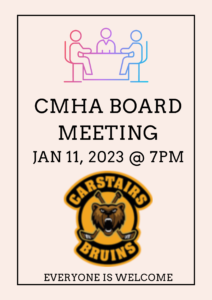 CMHA Board Meeting
January 11, 2023 
@7PM